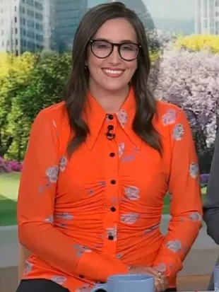 The Today Show Savannah Sellers Orange Floral Shirt