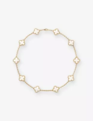 Vintage Alhambra Yellow-Gold and Mother-Of-Pearl Necklace