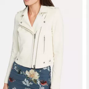 White Leather Biker Jacket