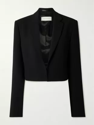 Cropped Crepe Blazer