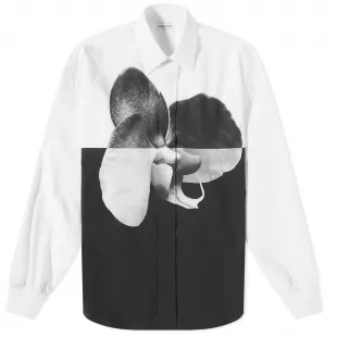 Printed Orchid Shirt White & Black