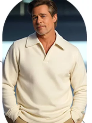 F1 The Movie 2025 Brad Pitt White Sweatshirt