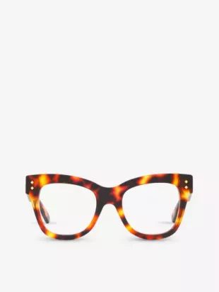 Cat Eye-Frame Tortoiseshell Acetate Glasses