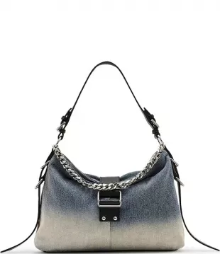 Balyssa Chain Charm Buckled Slouchy Hobo Bag