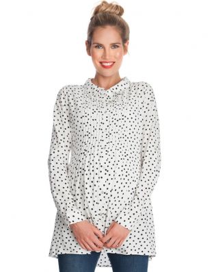 Chemisier grossesse à pois   Blanc