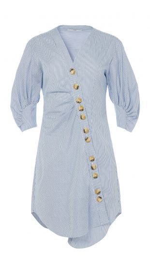 Striped Asymmetrical Shirtdress