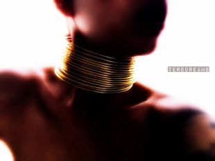 Gold Tribal African Coil, African Choker, Collar, Ethnic Traditional, Neckrings, Neck Rings