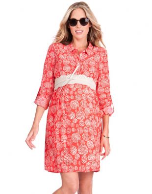 Robe Chemise Grossesse   Rouge/Sable