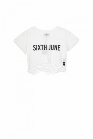 Short destroyed t shirt Sixth June Sport white W2408VTO | SIXTH JUNE officiel