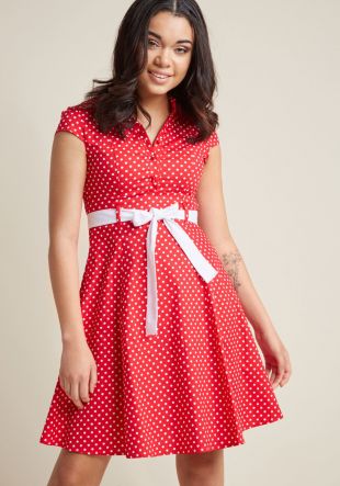Hepcat Soda Fountain A Line Dress in Cherry