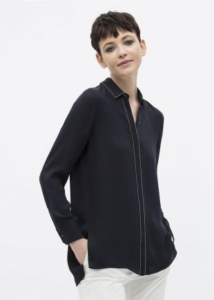 CHEMISE EN SOIE ENCOLURE BIJOUX