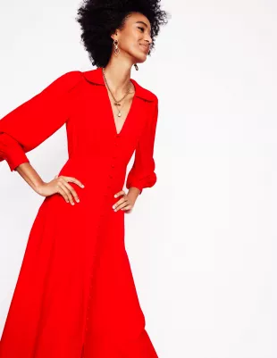 Scalloped Collar Tea Dress