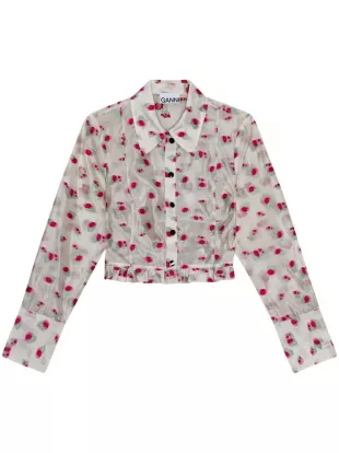Floral Print Organza Shirt