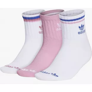 Cosmic White/Semi Lucid Blue/True Pink 3 Pack Quarter Socks