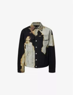 Graphic-Print Denim Jacket