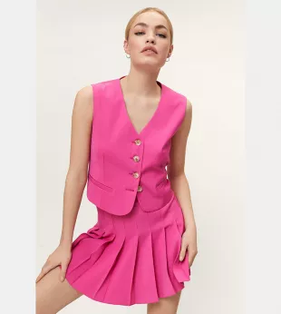 Cropped Tailored Single Breasted Vest