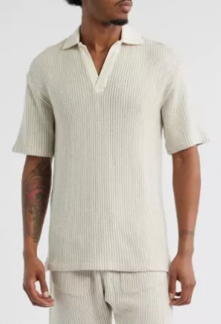 Stripe Knit Polo