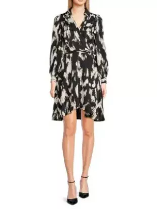 Print Belted Mini Dress