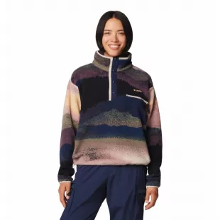 Helvetia II Printed Cropped Half Snap Fleece Pullover