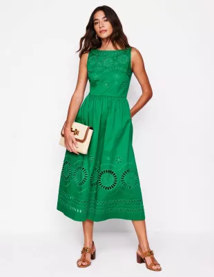 Lauren Broderie Midi Dress
