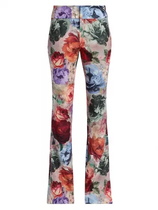 Janis Floral Cropped Boot-Cut Pants