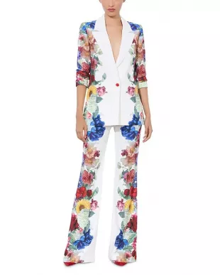 Denny Blazer in White Floral