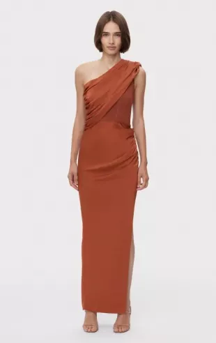 Ruched Woven Combo Gown