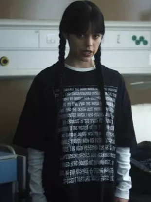 Wednesday S2 Jenna Ortega Poe The Pit and the Pendulum Skull T-Shirt