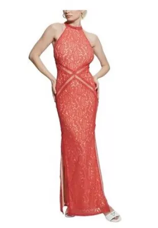 New Liza Lace Halter Sleeveless Gown