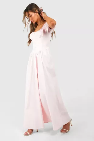 Puff Sleeve Milkmaid Maxi Dress