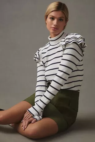 Ruffled Turtleneck Top