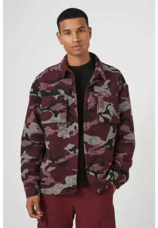 Jacquard Camo Print Jacket