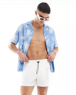 Relaxed Revere Shirt with Floral Print