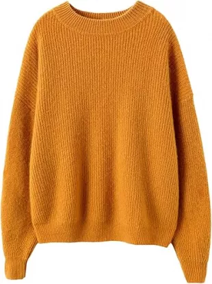 saferido      -shop mens fall fashion Wool Sweater Autumn and Winter Thickened round Neck Pullover Loose Fashion Short Sleeve Trendy Apricot Brown Two-Color Men and Women