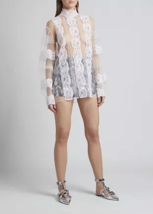 Metallic V Motif Shorts