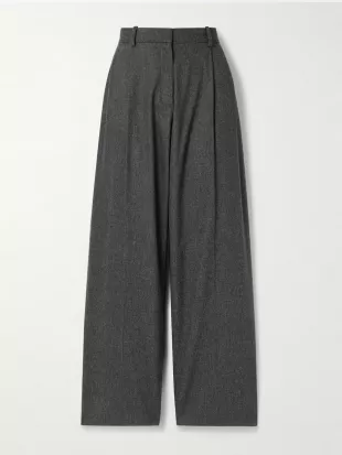 August Pleated Wool Straight-leg Pants