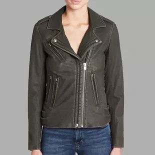 Han Leather Moto Jacket Grey