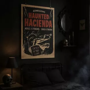Haunted Hacienda Halloween Poster (Los Spooky Noches)