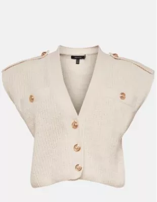 Chenille Knitted Crooped Tabard