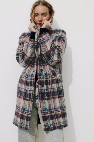 Checked Wool Coat