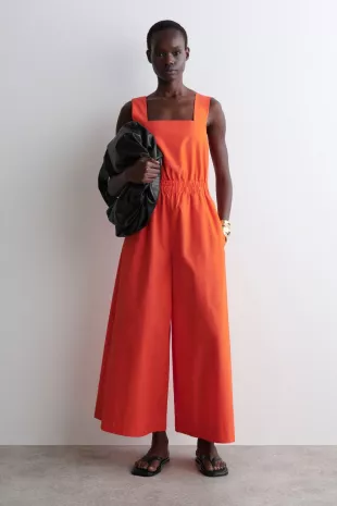 Gathered Open Back Jumpsuit