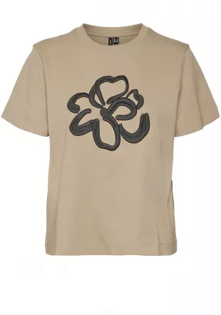 Caya Flower Embroidered T Shirt