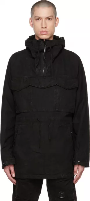 Black Ba-Tic Goggle Anorak Coat