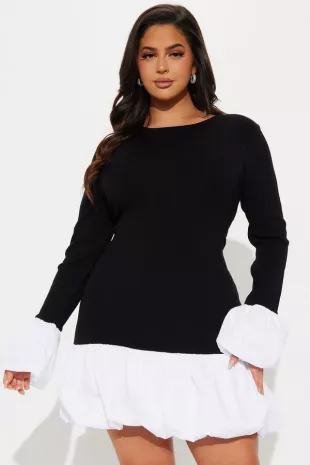 Adore Me Mini Sweater Bubble Dress