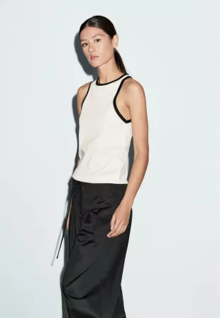Halter Neck With Contrast Detail Top