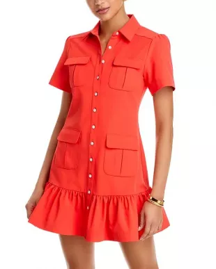 Jamie Shirt Dress in Cherry Tomato
