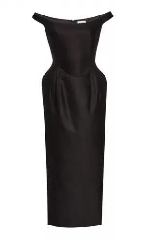 Off-The-Shoulder Cotton-Blend Taffeta Midi Dress