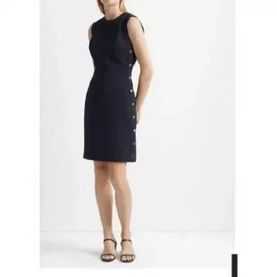 Button Sheath Dress