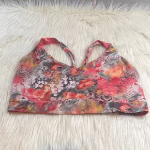 Pink Floral Sports Bra L