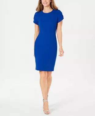 Tulip-Sleeve Sheath Dress